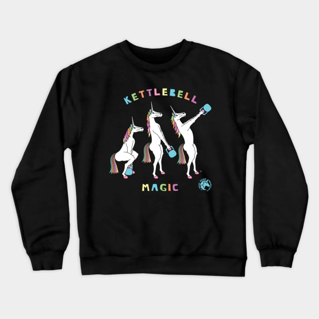 Kettlebell Magic Unicorn Outline Crewneck Sweatshirt by Xizin Gao